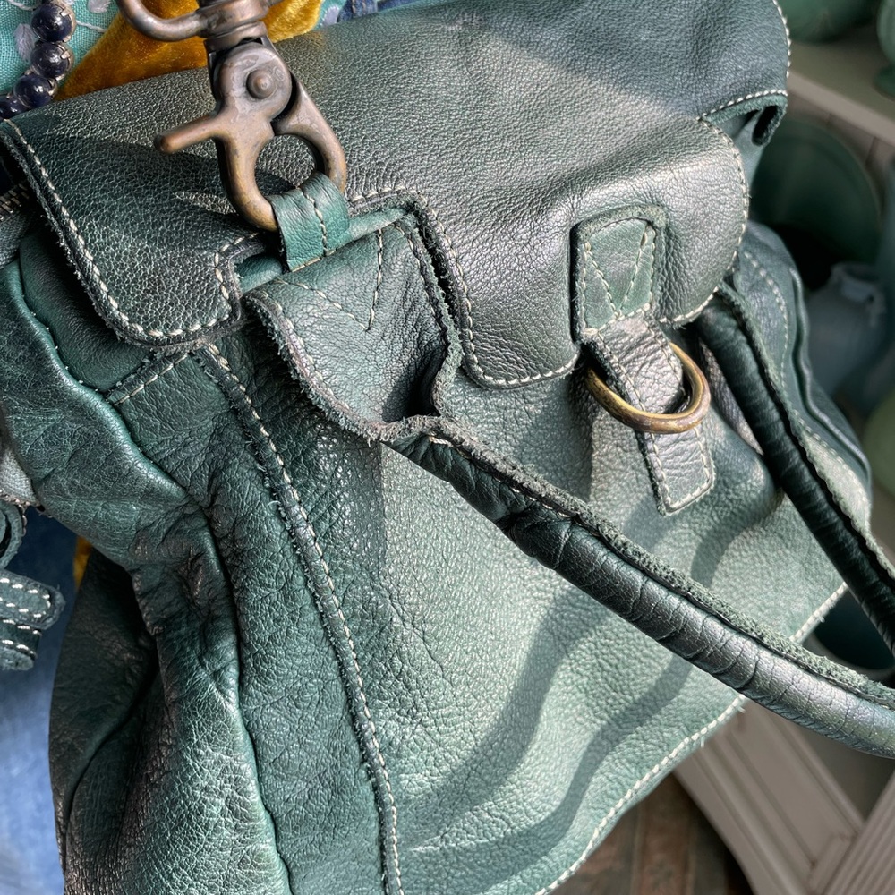 Sundance Teal leather cross-body & satchel